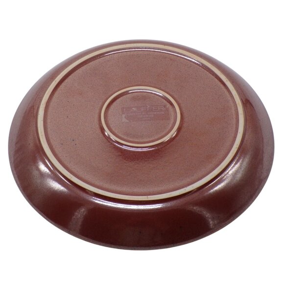 Lauffer (2) Firethorn Burgundy Drip & Speckle Stoneware Coupe Dinner Plates - Picture 8 of 9